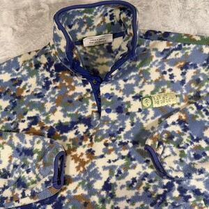 Vintage Parks Project Fleece Pullover | Blue Camo Print | Small